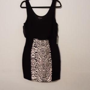 Black/white poly dressy dress